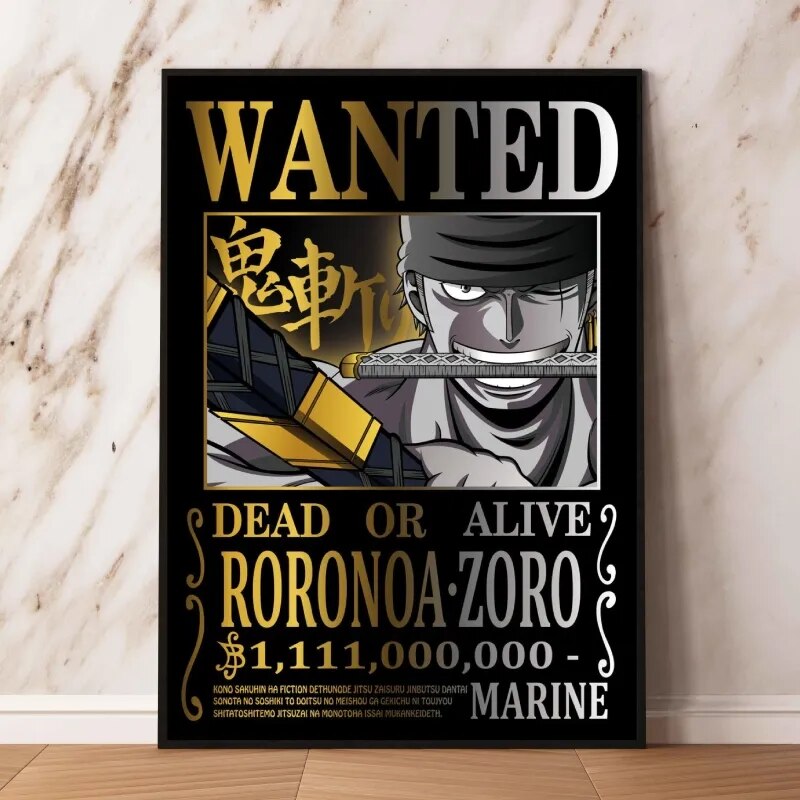 Zoro Wanted Bounty Print Christmas Gift